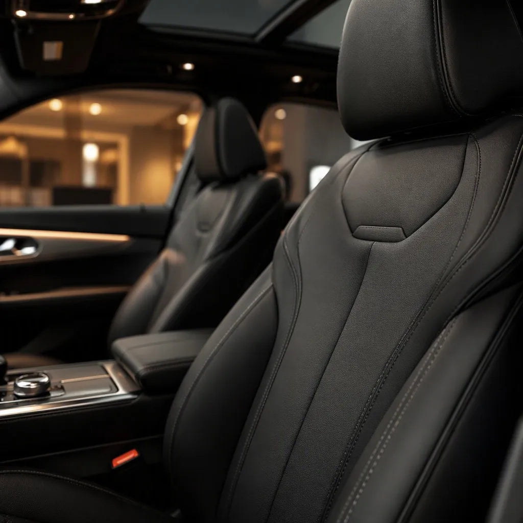 Flame Retardant Microfiber Leather — BS5852/CA117 Certified Synthetic Leather for Automotive Interior, Contract Furniture & Public Seating | 1.0mm–1.4mm | 54" Wide | By The Meter